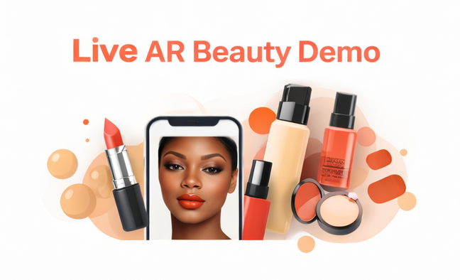 Live AR beauty demo graphic